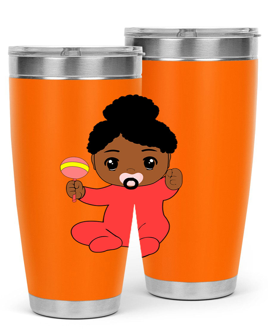 Black Baby Style 4# Tumbler showcasing double wall vacuum stainless steel design with a sleek black finish.