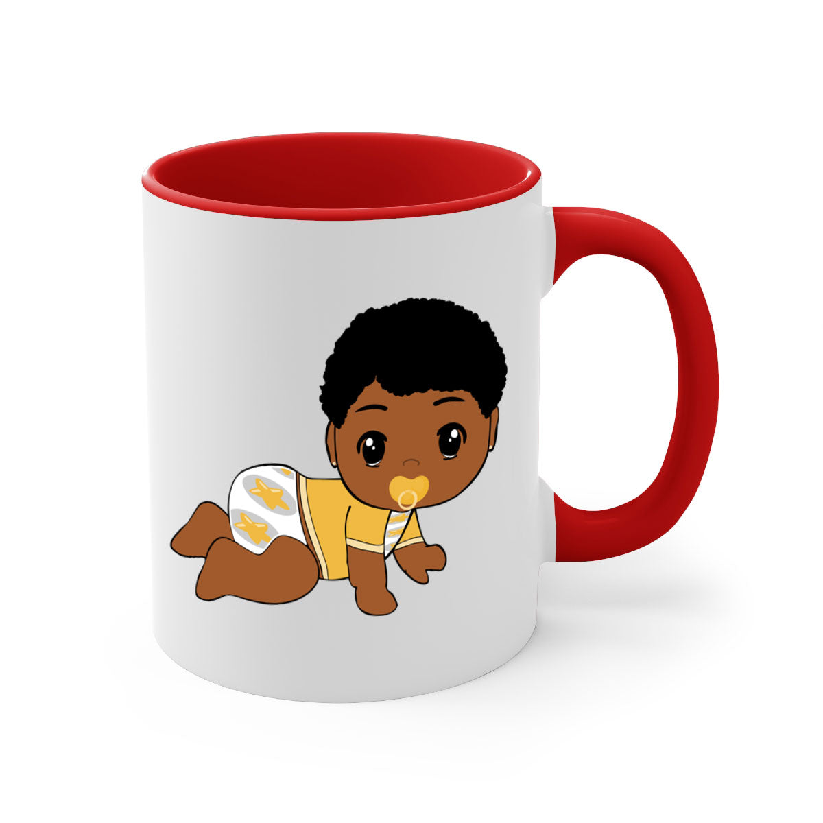 Black Baby Style 7# Mug featuring a glossy finish with a colored handle and interior, available in multiple colors.