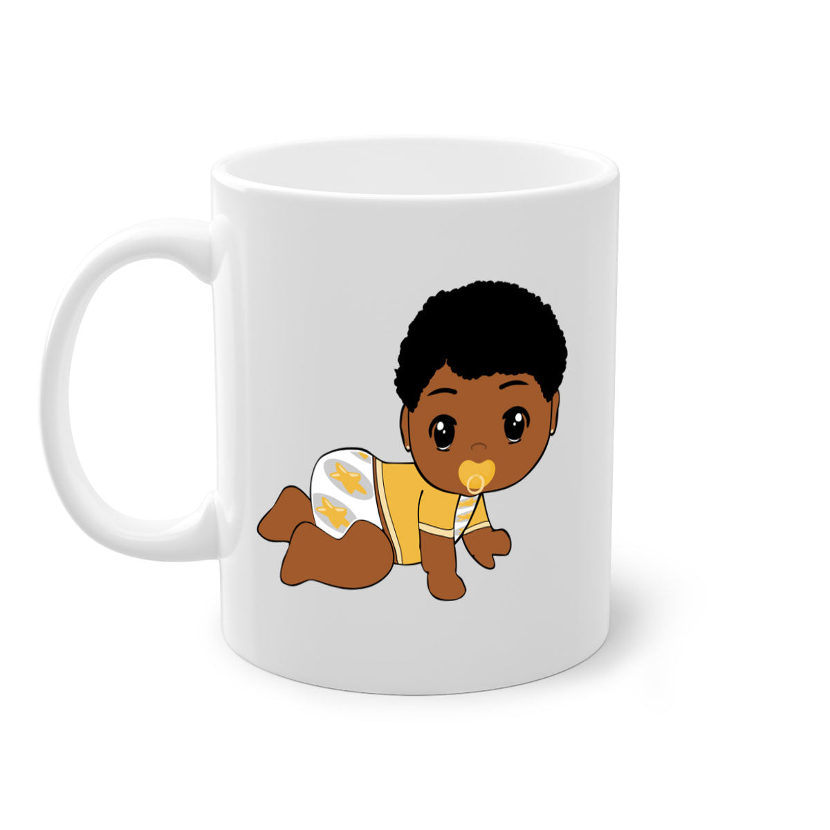 Black Baby Style 7# Mug featuring a glossy finish with a colored handle and interior, available in multiple colors.