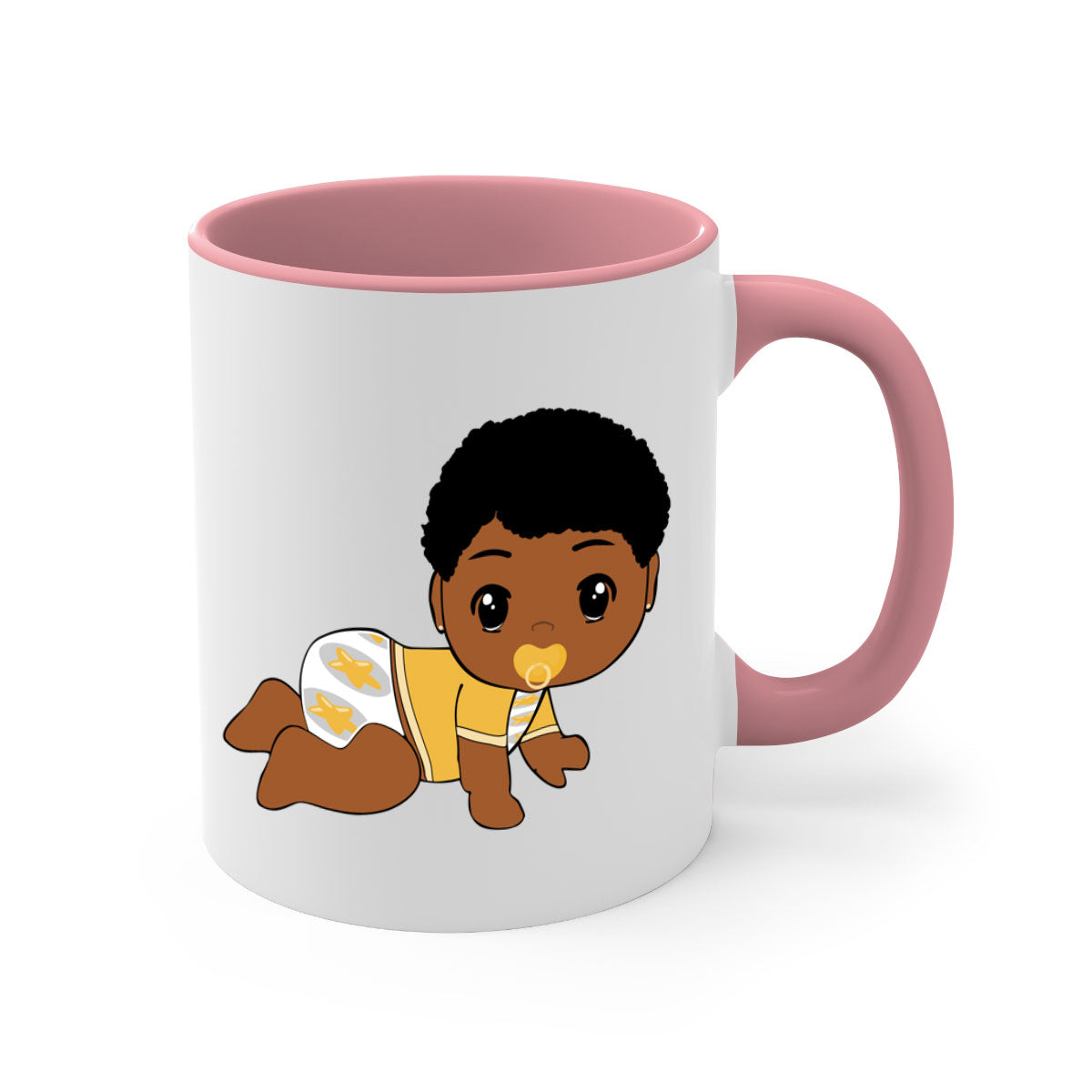 Black Baby Style 7# Mug featuring a glossy finish with a colored handle and interior, available in multiple colors.