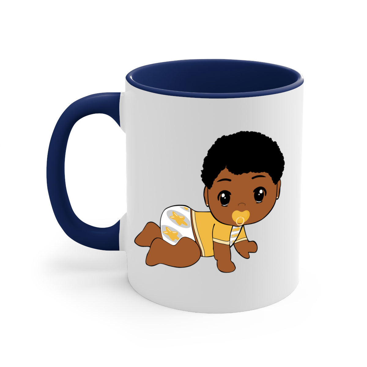 Black Baby Style 7# Mug featuring a glossy finish with a colored handle and interior, available in multiple colors.