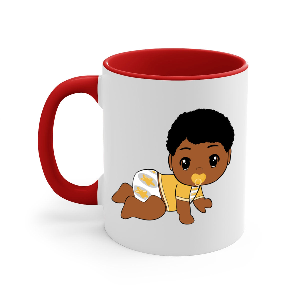 Black Baby Style 7# Mug featuring a glossy finish with a colored handle and interior, available in multiple colors.