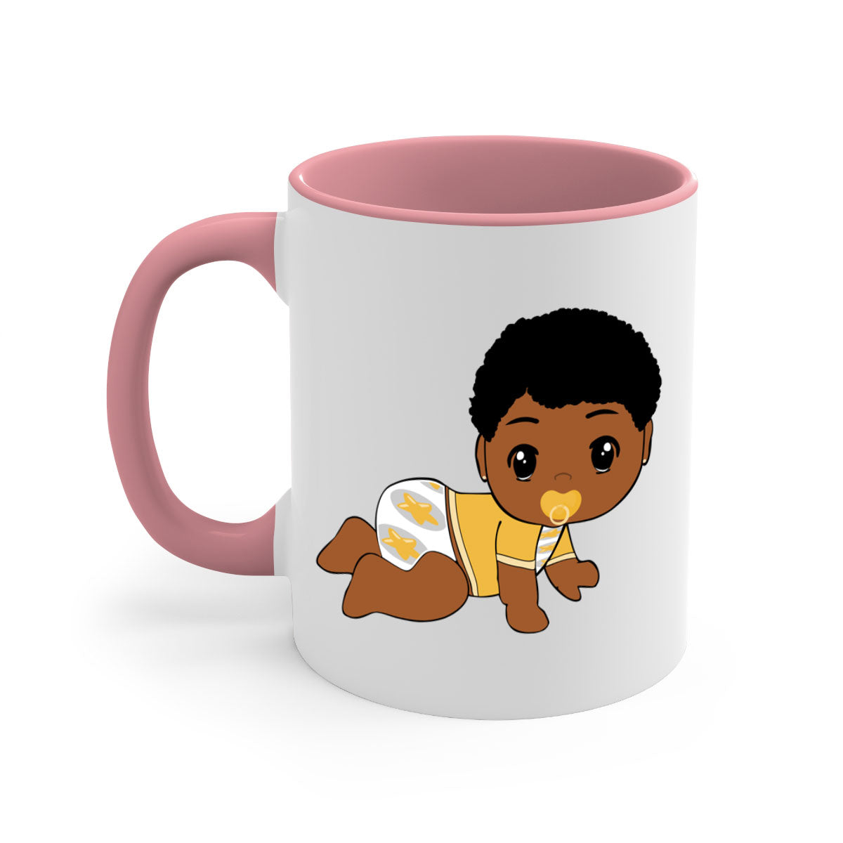 Black Baby Style 7# Mug featuring a glossy finish with a colored handle and interior, available in multiple colors.