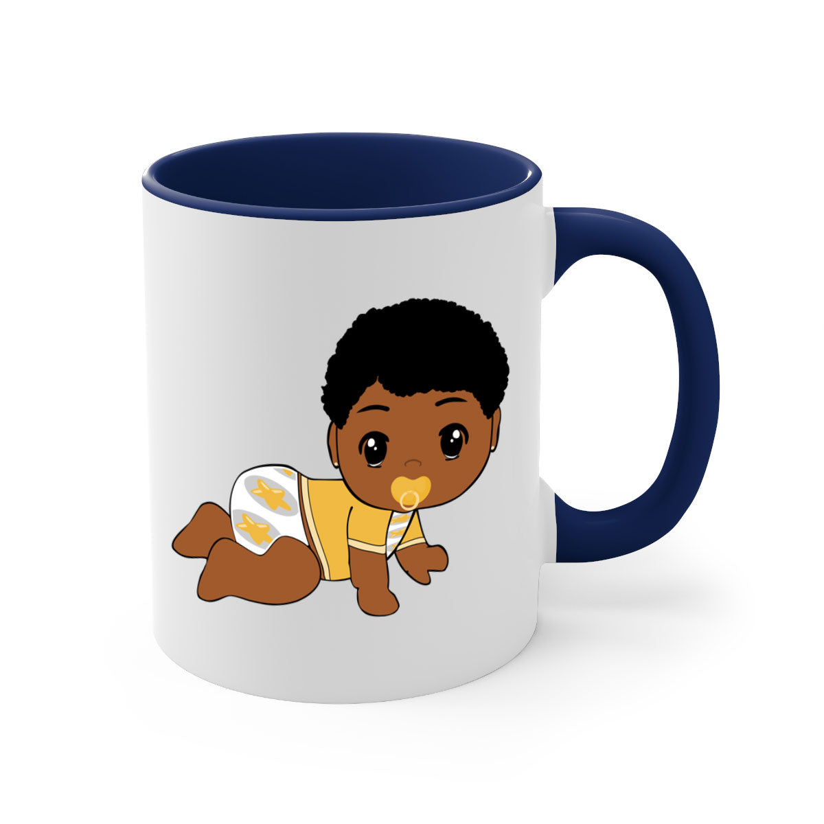Black Baby Style 7# Mug featuring a glossy finish with a colored handle and interior, available in multiple colors.