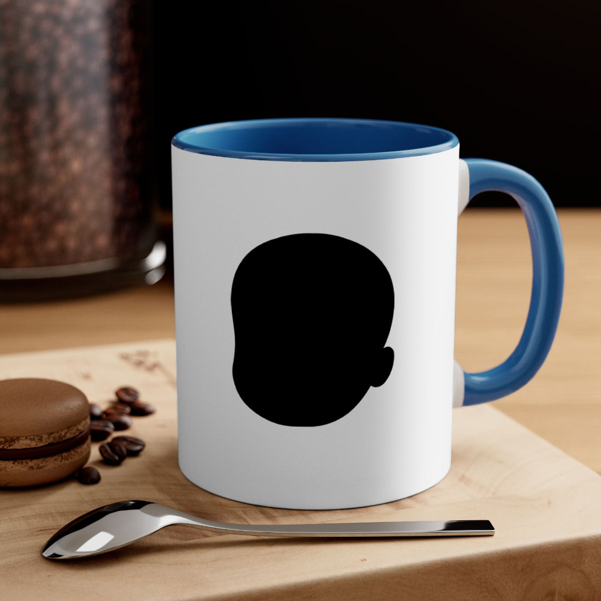 A stylish black boy 20# Mug featuring a glossy finish, colored handle, and interior, available in multiple colors and sizes.