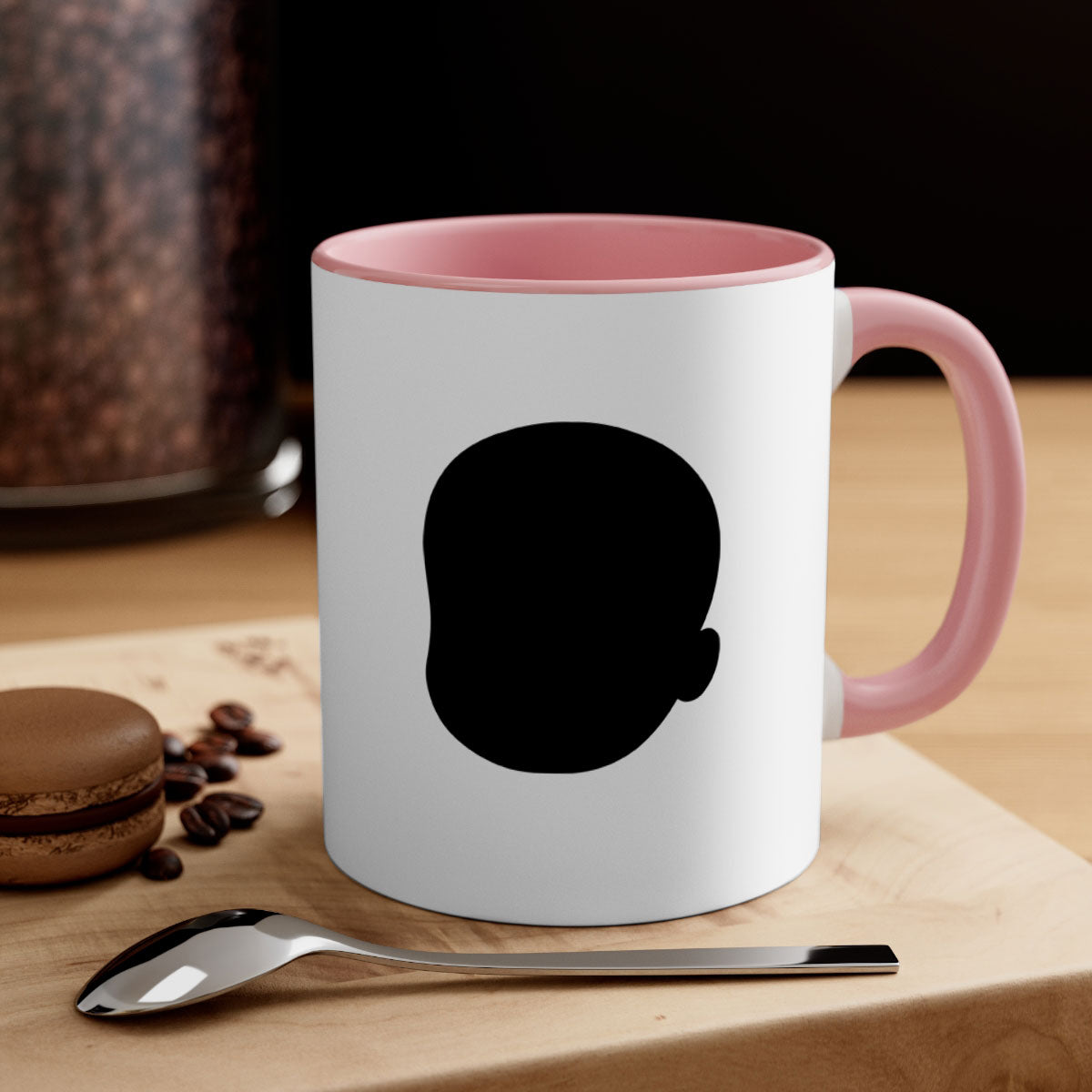 A stylish black boy 20# Mug featuring a glossy finish, colored handle, and interior, available in multiple colors and sizes.