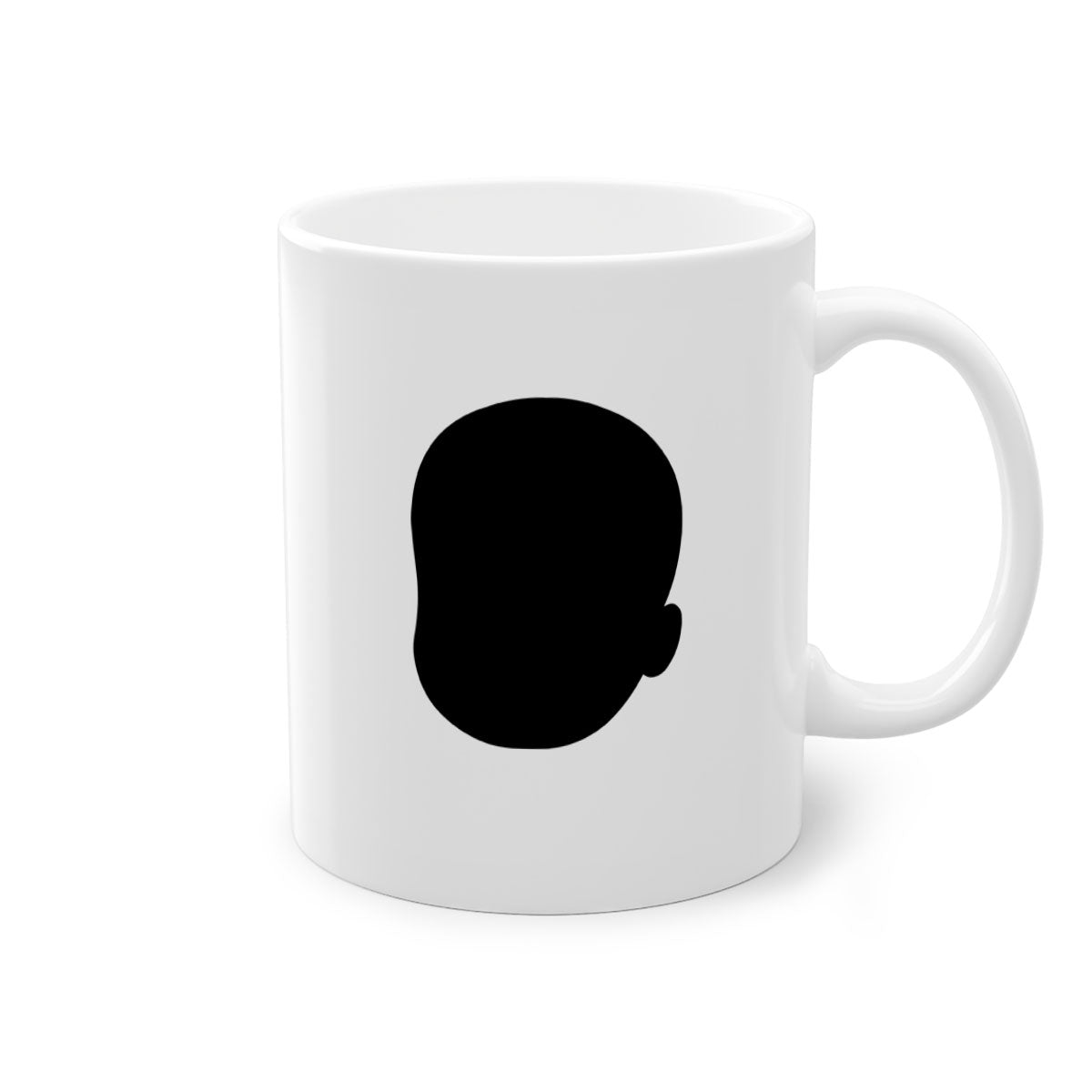 A stylish black boy 20# Mug featuring a glossy finish, colored handle, and interior, available in multiple colors and sizes.