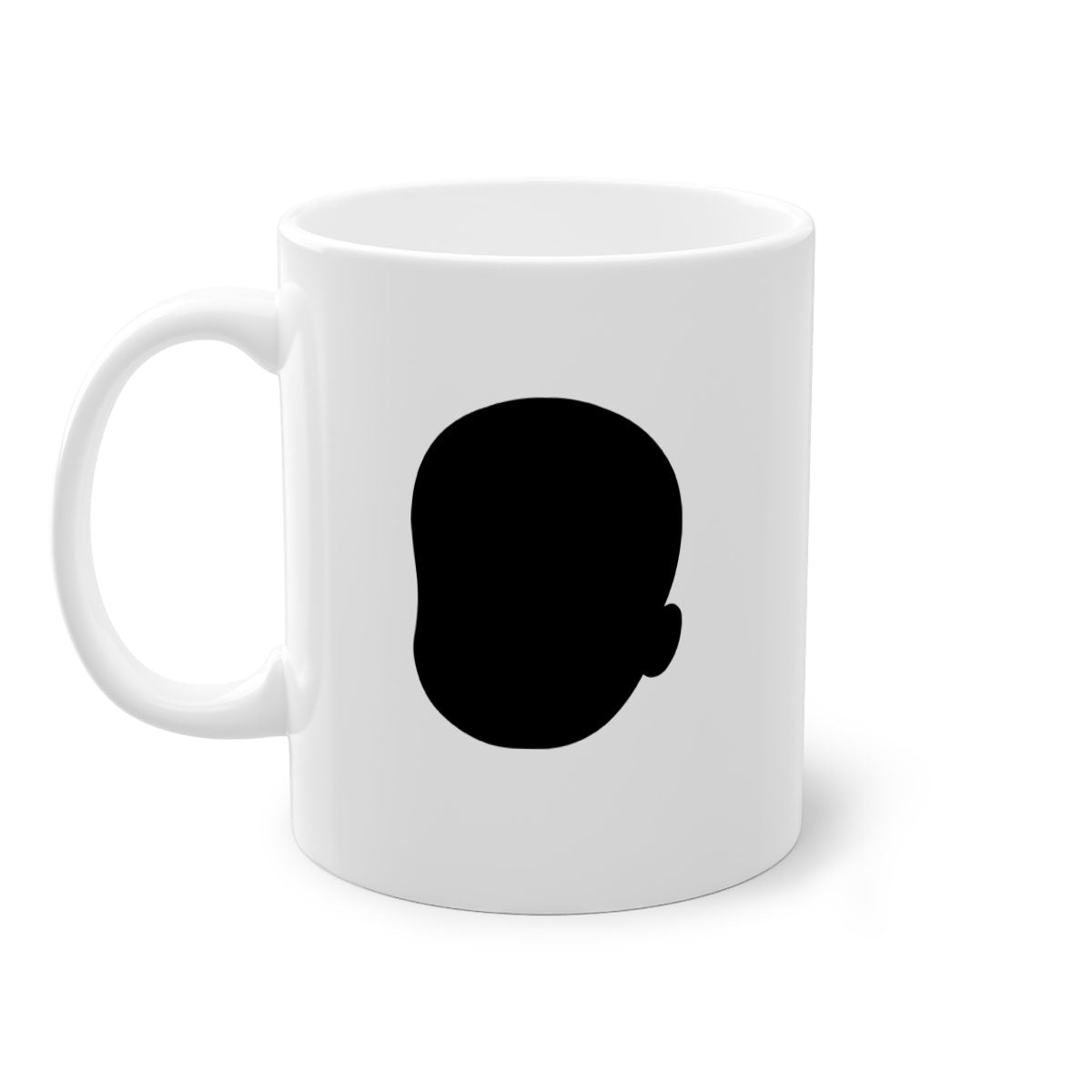 A stylish black boy 20# Mug featuring a glossy finish, colored handle, and interior, available in multiple colors and sizes.