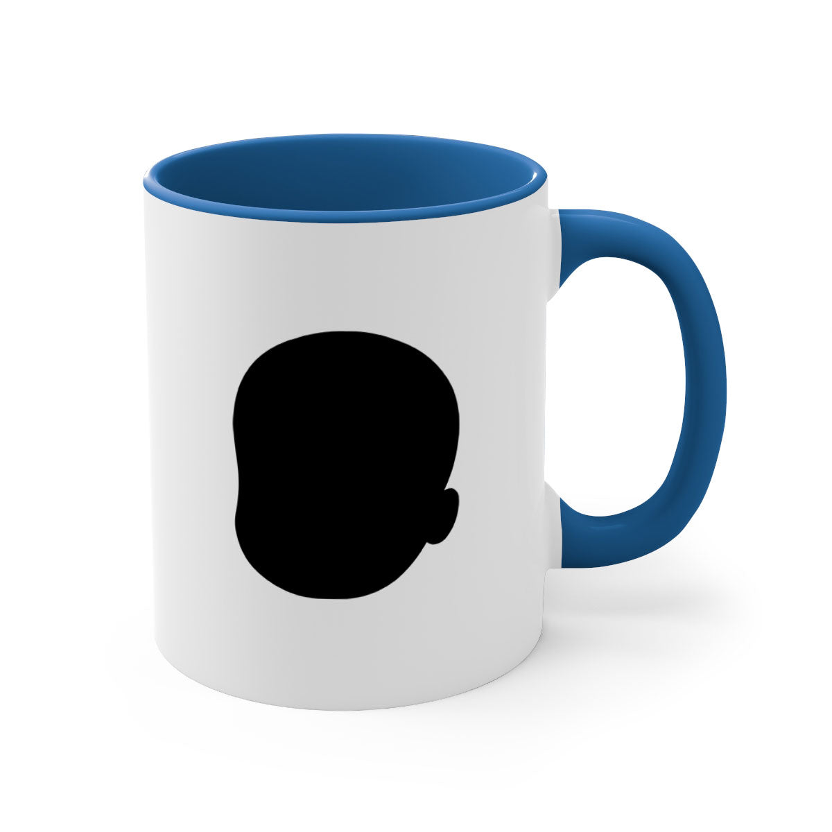 A stylish black boy 20# Mug featuring a glossy finish, colored handle, and interior, available in multiple colors and sizes.
