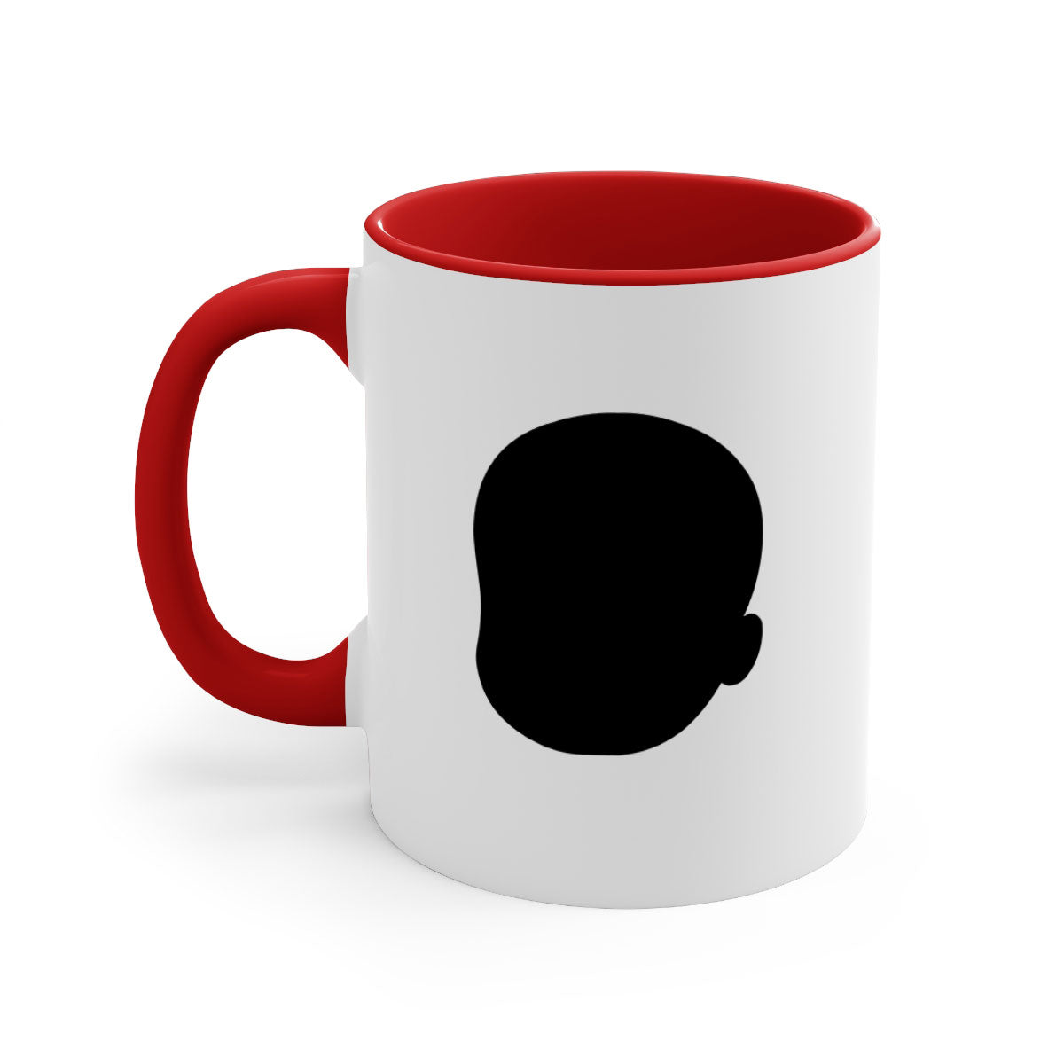 A stylish black boy 20# Mug featuring a glossy finish, colored handle, and interior, available in multiple colors and sizes.