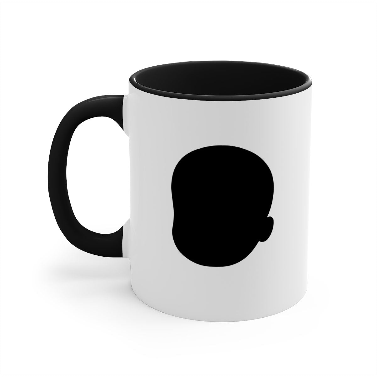 A stylish black boy 20# Mug featuring a glossy finish, colored handle, and interior, available in multiple colors and sizes.