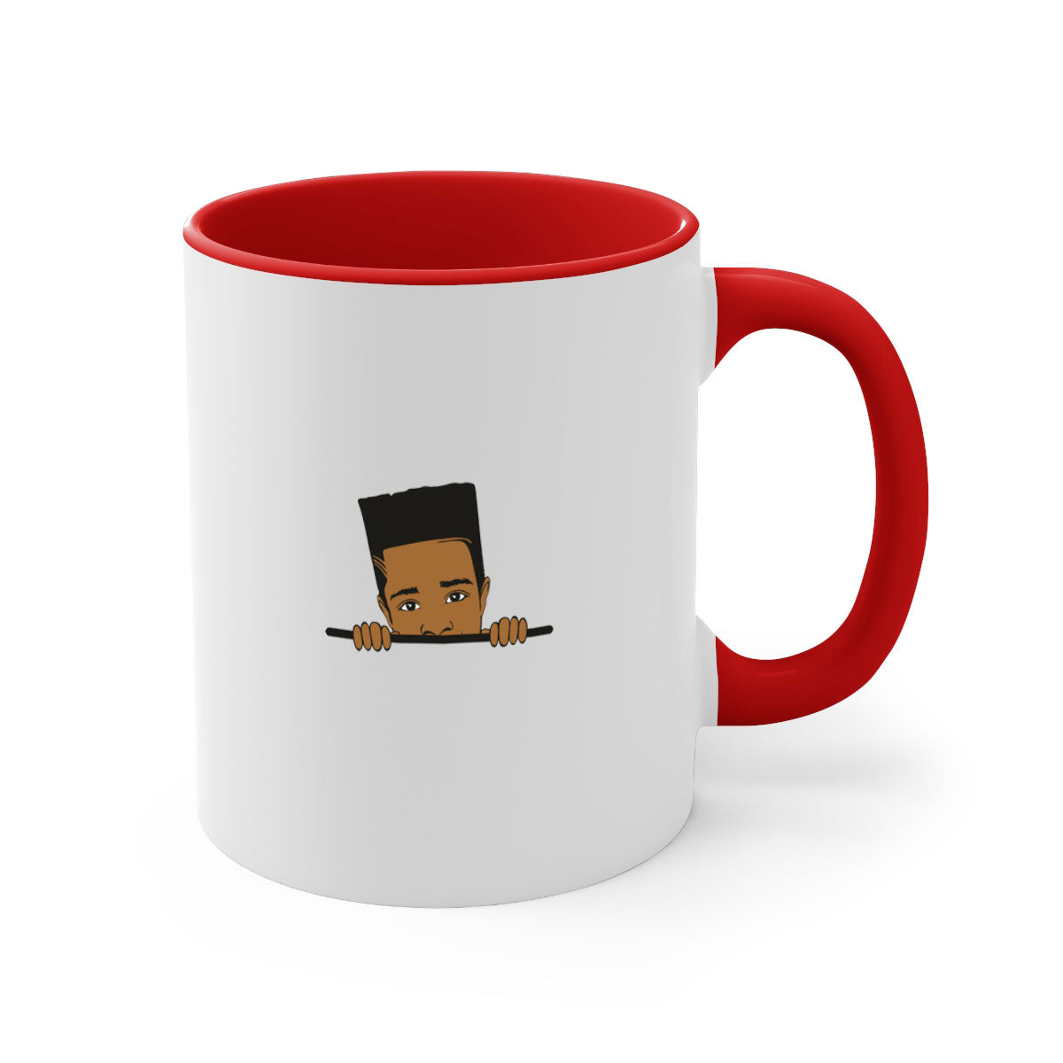 Black boy 26# Mug featuring a glossy finish, colored handle, and interior, available in multiple colors and sizes.