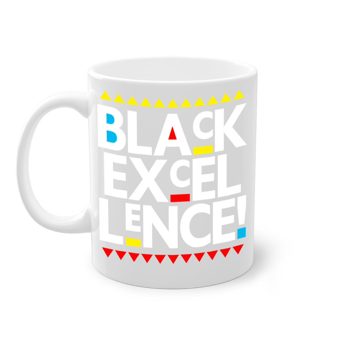 Black Excellence 210# Mug with colored handle and glossy finish, available in multiple colors and sizes.