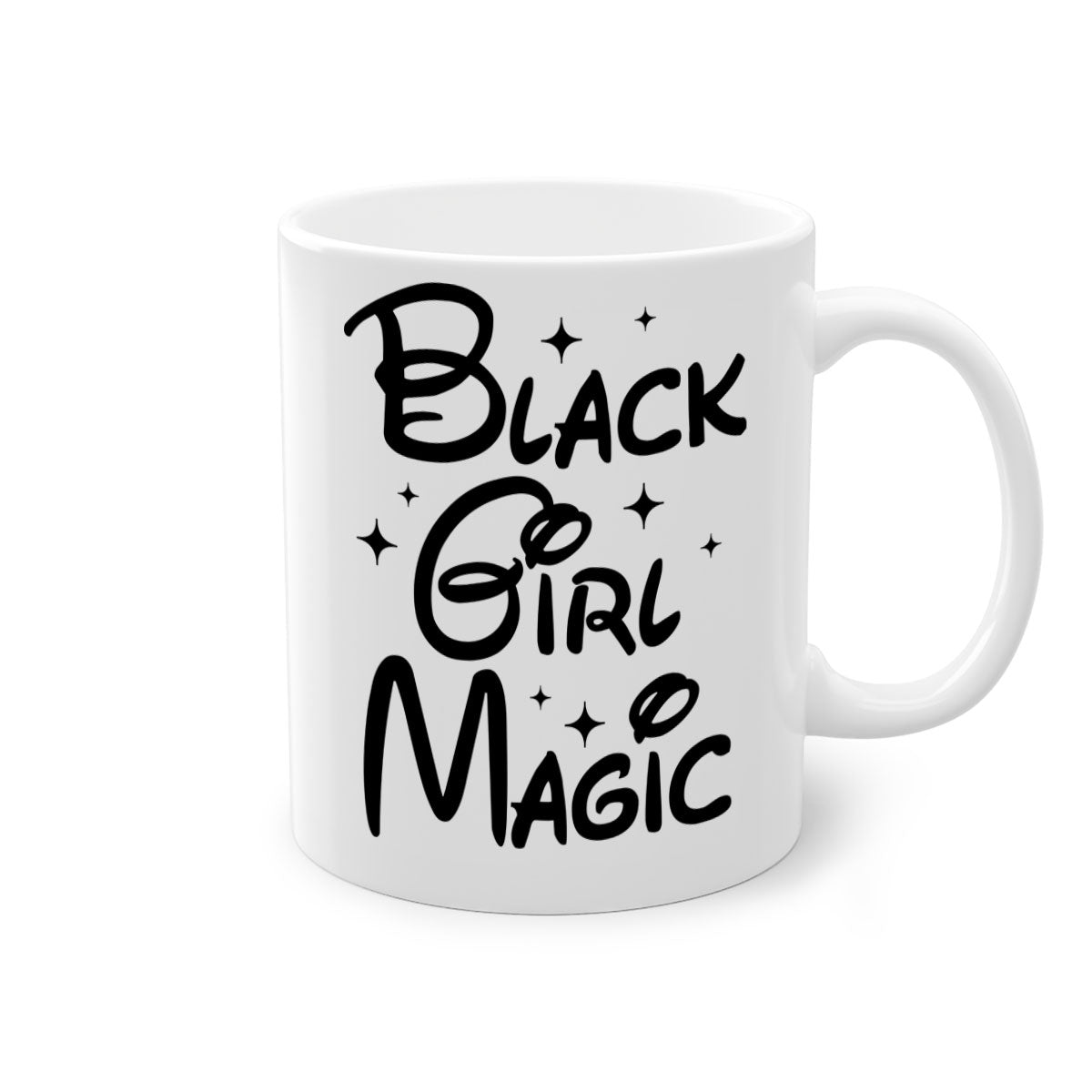 Black Girl Magic 207# Mug with colorful handle and glossy finish, available in multiple colors and sizes.