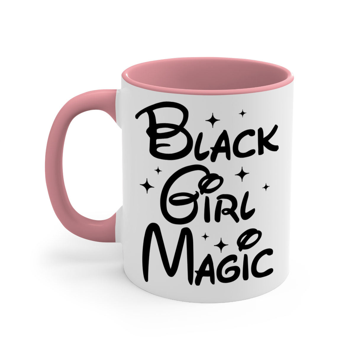 Black Girl Magic 207# Mug with colorful handle and glossy finish, available in multiple colors and sizes.