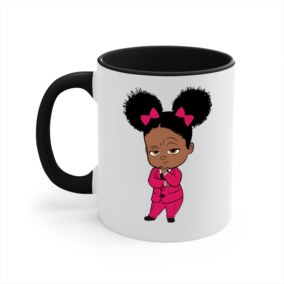 Black girl style 2# Mug featuring a two-tone design with a colored handle and interior, available in multiple colors.