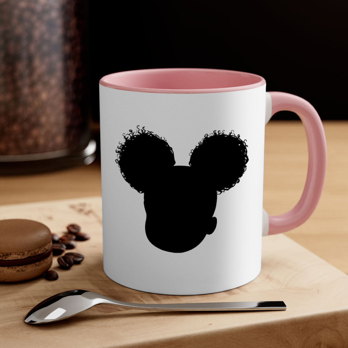 Black girl style 4# Mug featuring a glossy finish, colored handle, and interior, available in five vibrant colors.