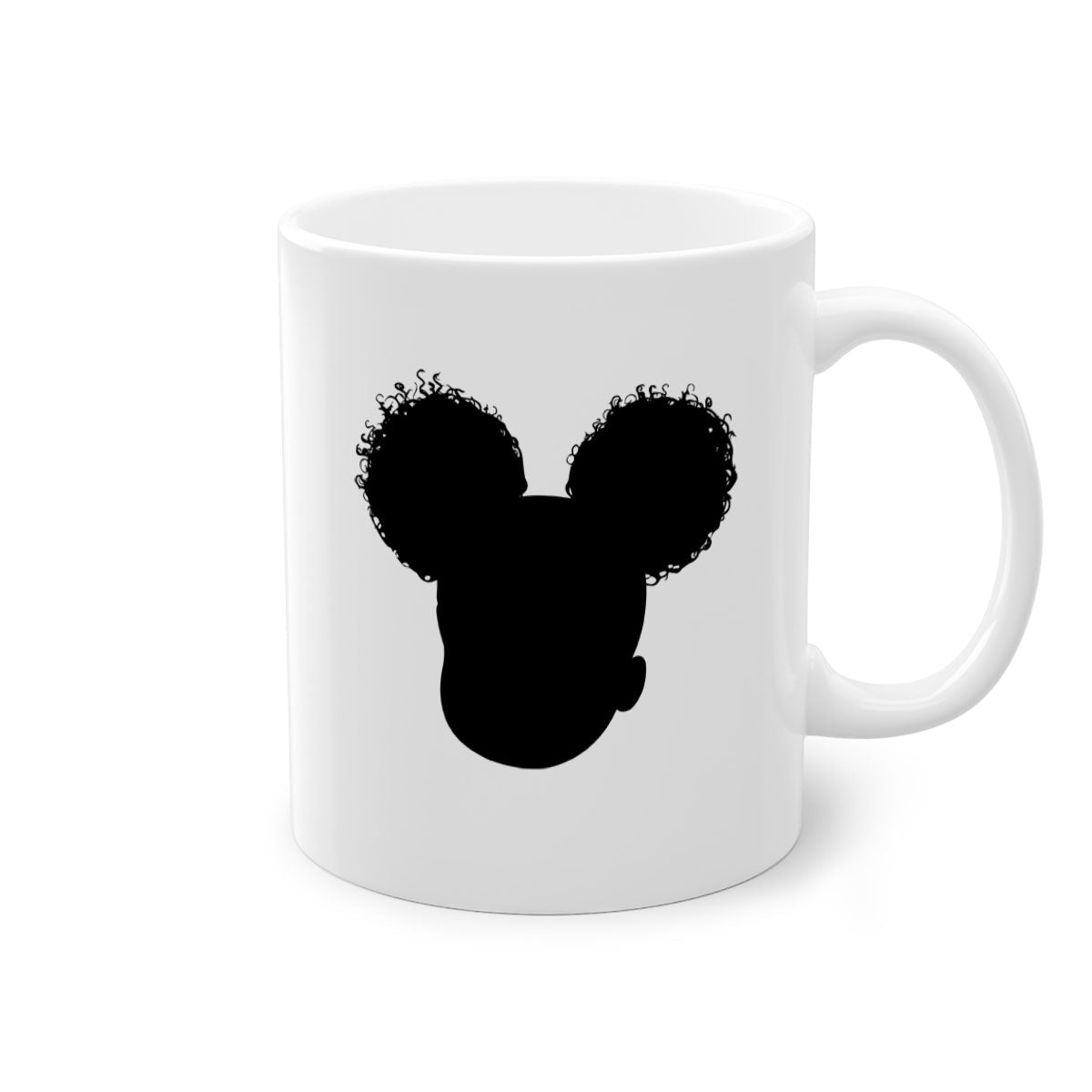 Black girl style 4# Mug featuring a glossy finish, colored handle, and interior, available in five vibrant colors.