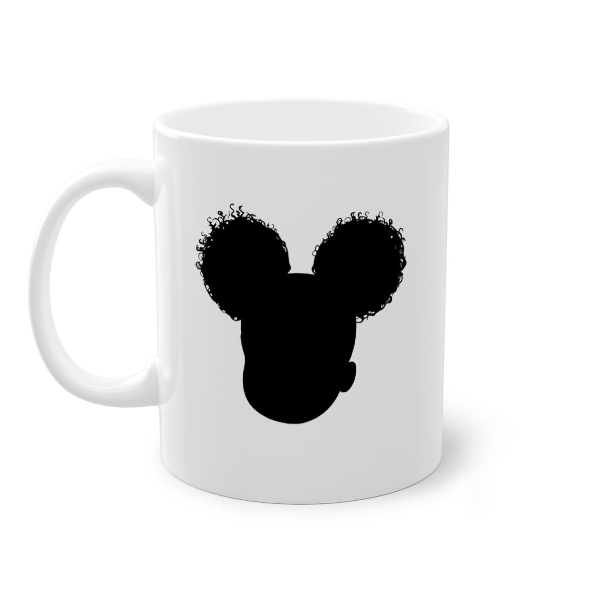 Black girl style 4# Mug featuring a glossy finish, colored handle, and interior, available in five vibrant colors.