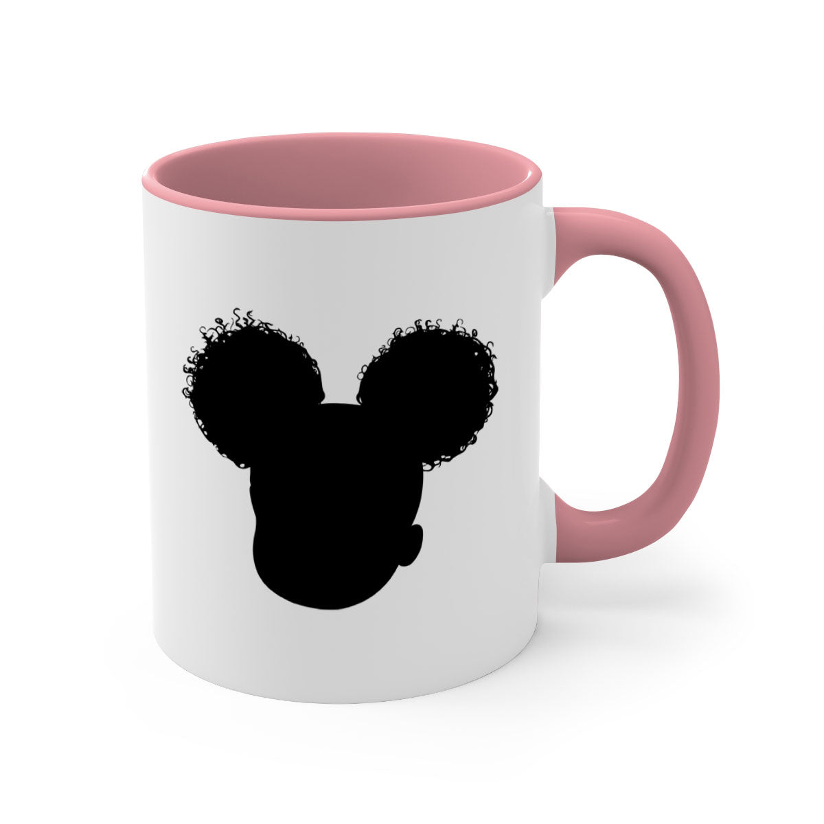 Black girl style 4# Mug featuring a glossy finish, colored handle, and interior, available in five vibrant colors.