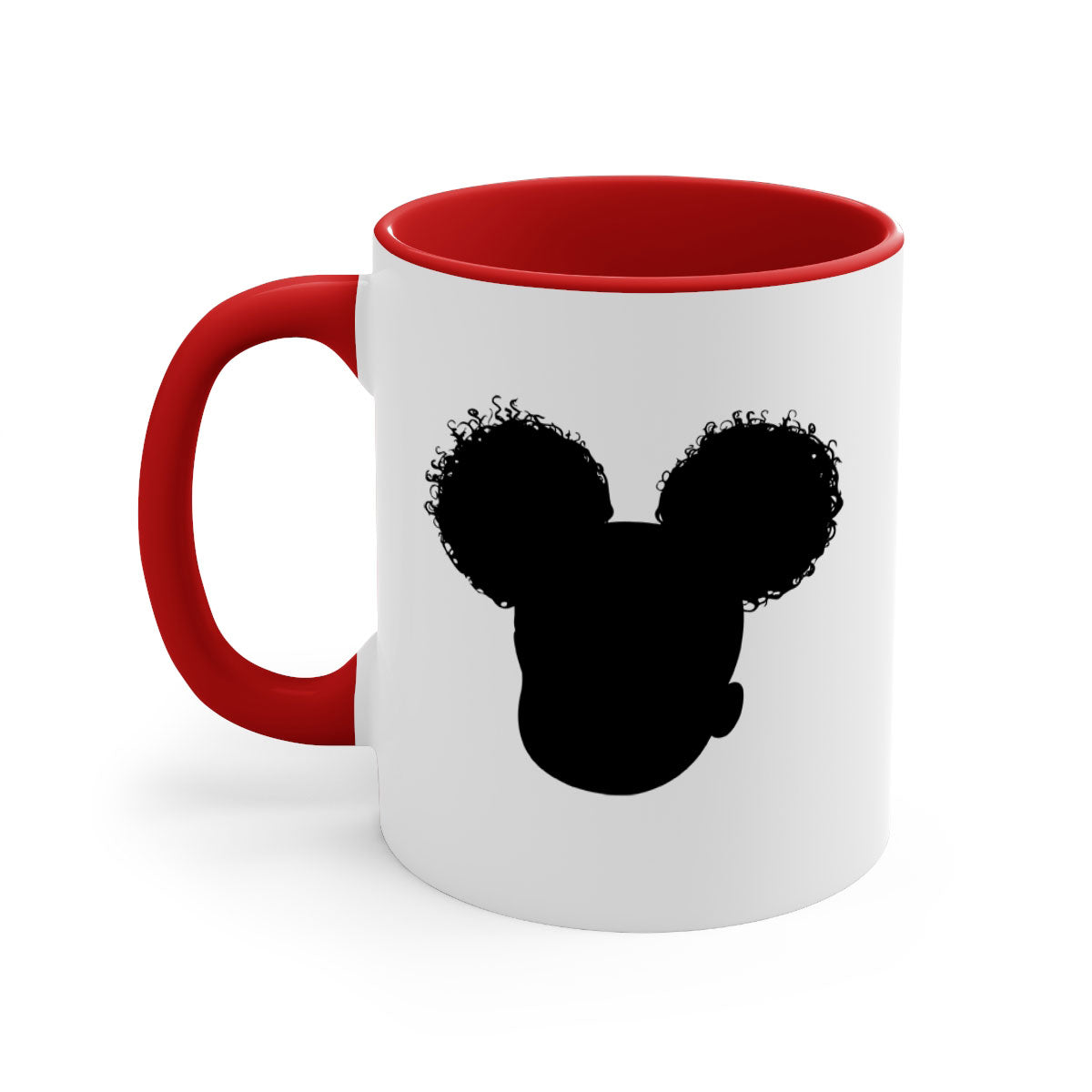 Black girl style 4# Mug featuring a glossy finish, colored handle, and interior, available in five vibrant colors.