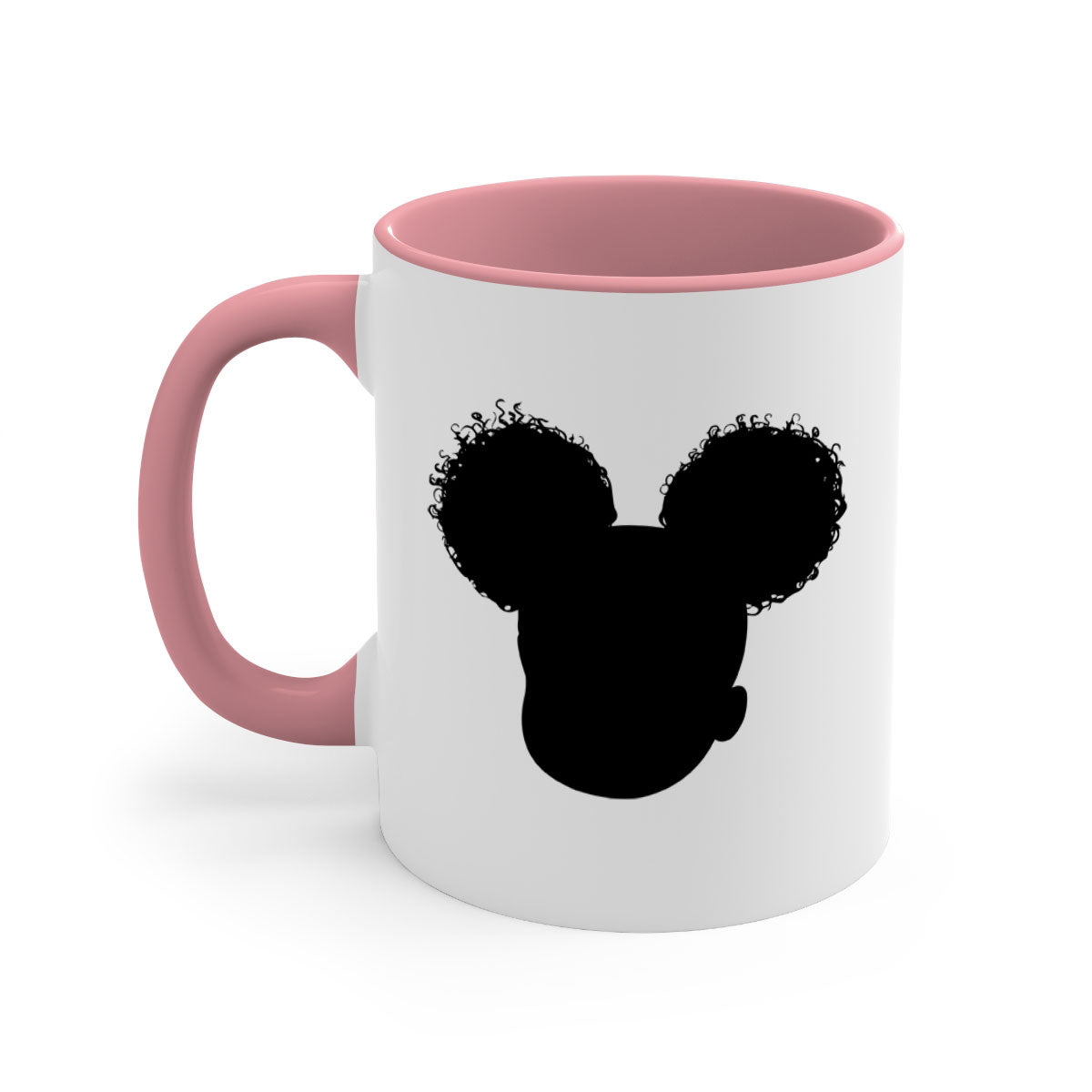 Black girl style 4# Mug featuring a glossy finish, colored handle, and interior, available in five vibrant colors.