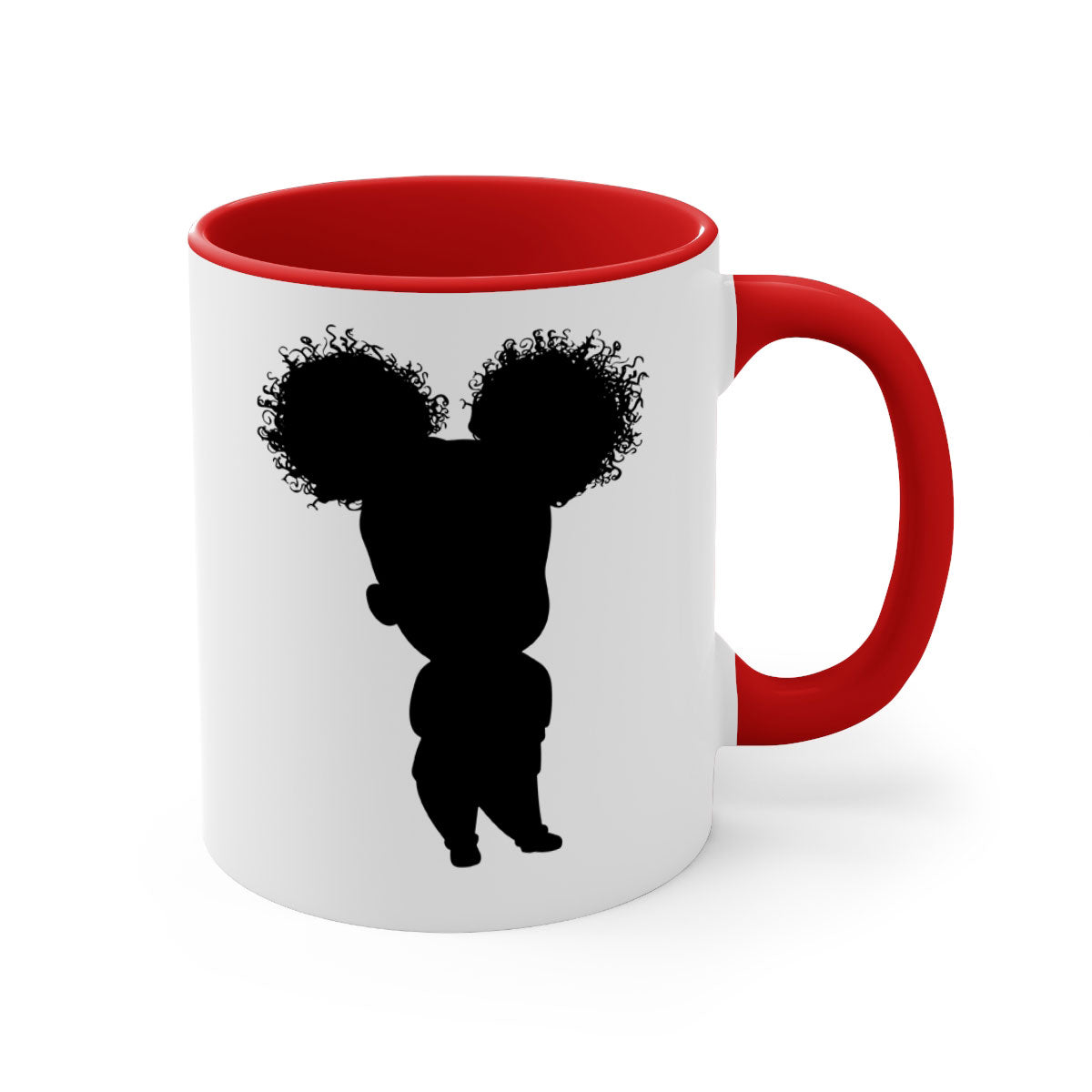 Black girl style 7# Mug featuring a two-tone design with a colored handle and glossy finish, available in multiple colors.