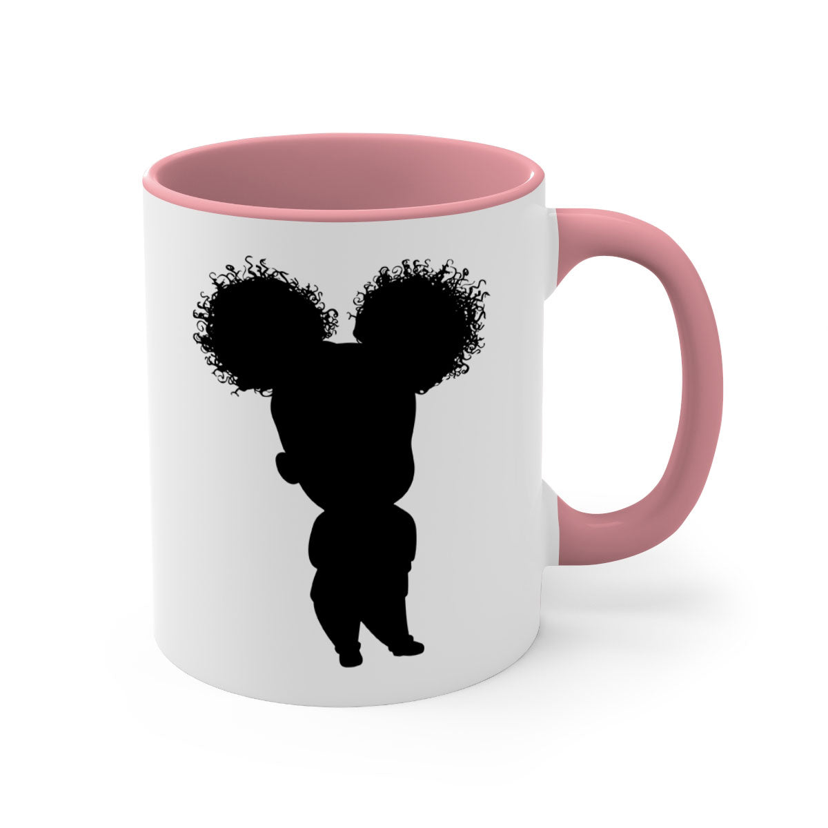 Black girl style 7# Mug featuring a two-tone design with a colored handle and glossy finish, available in multiple colors.