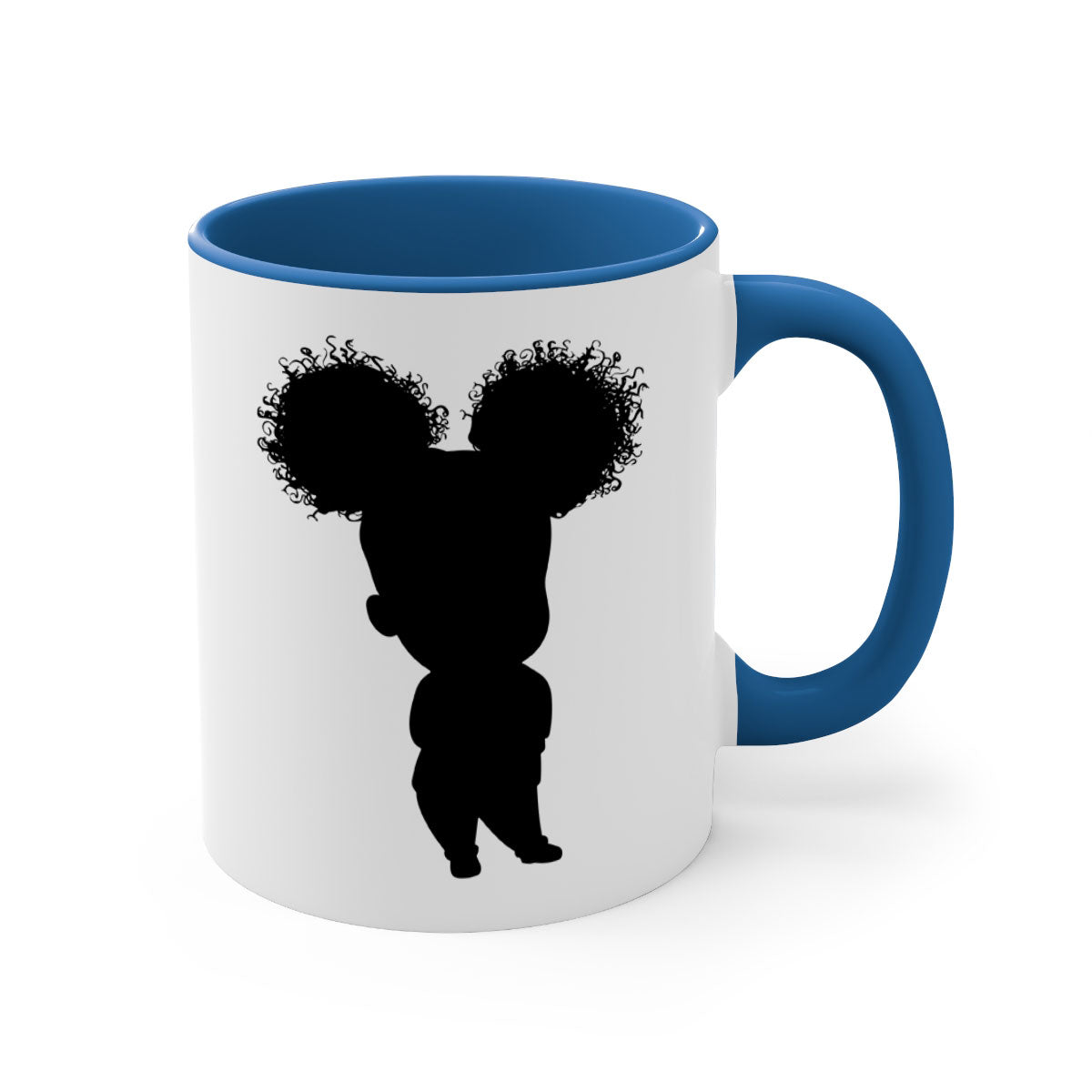 Black girl style 7# Mug featuring a two-tone design with a colored handle and glossy finish, available in multiple colors.