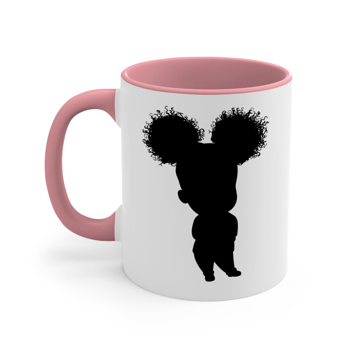 Black girl style 7# Mug featuring a two-tone design with a colored handle and glossy finish, available in multiple colors.
