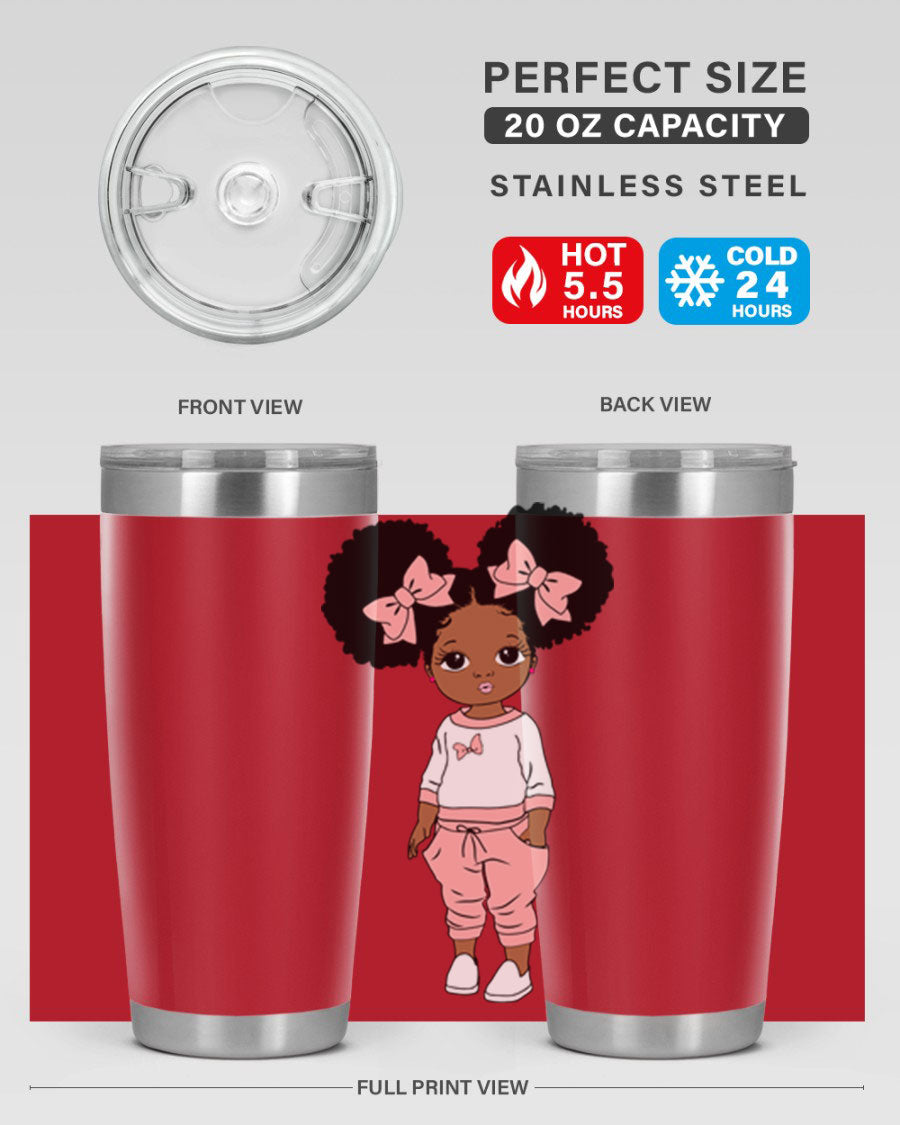 Black Girl Style 9# Tumbler in stainless steel with a stylish design, perfect for hot and cold beverages.
