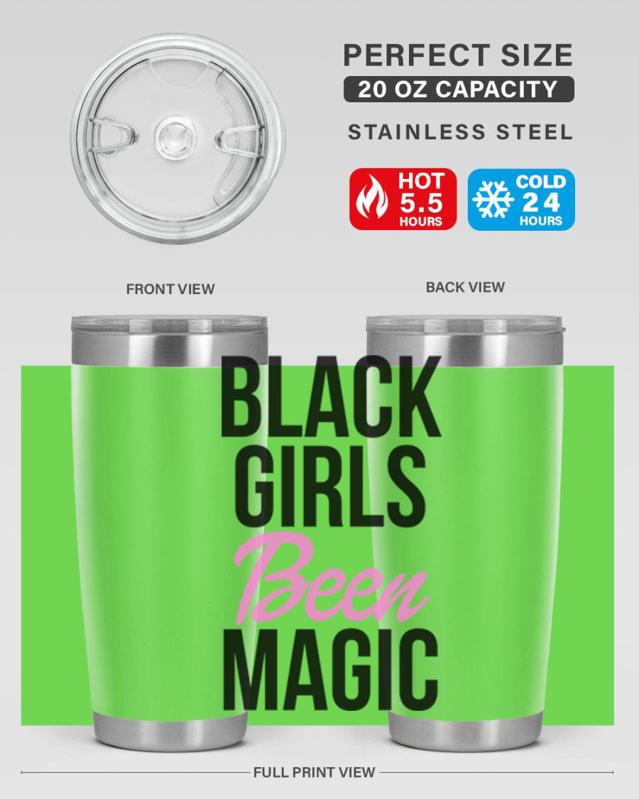 Black Girls Been Magic Cotton Tank showcasing a stylish design with bold lettering, perfect for celebrating black girl magic.