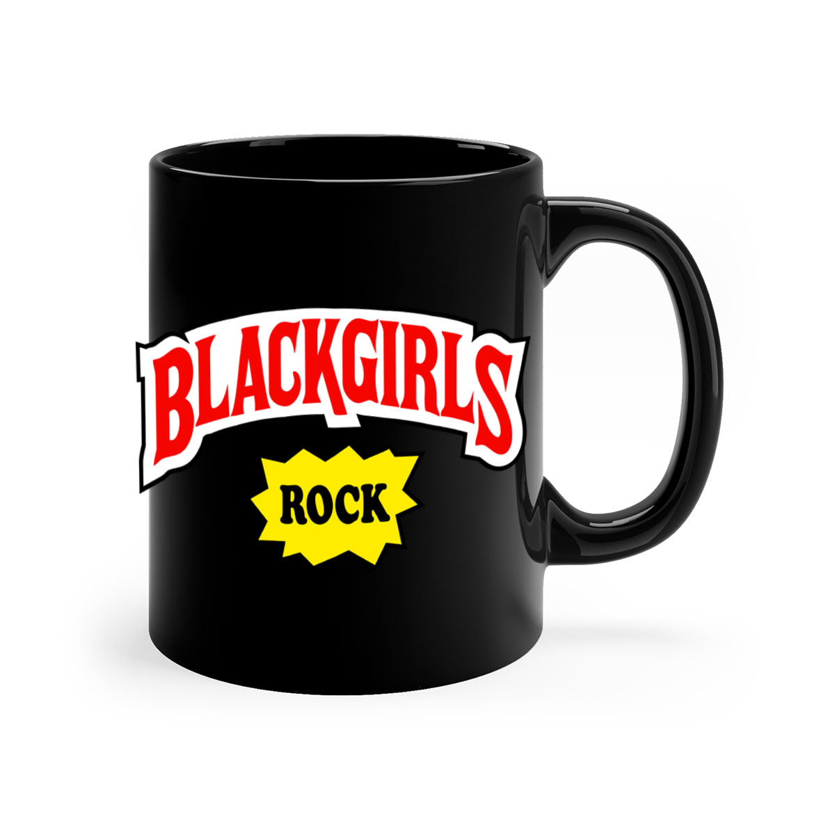 Black Girls Rock 242# Mug featuring a glossy finish with a colored handle and interior, available in multiple colors.