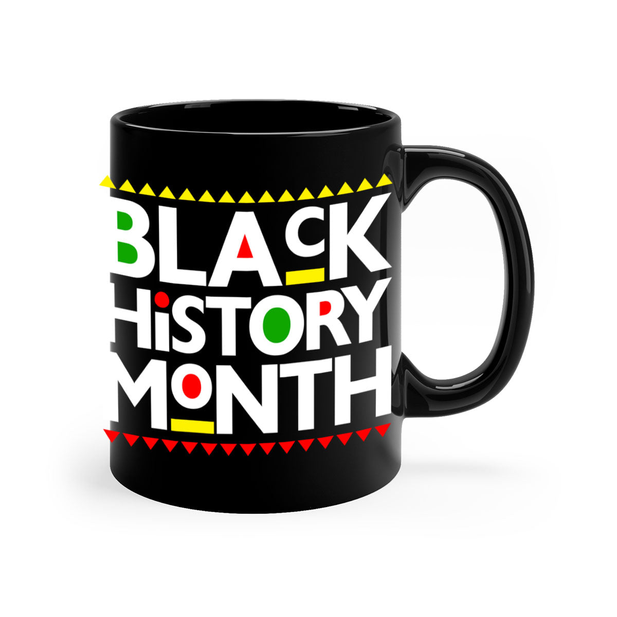Black History Month 240# Mug with colored handle and glossy finish, available in multiple colors and sizes.