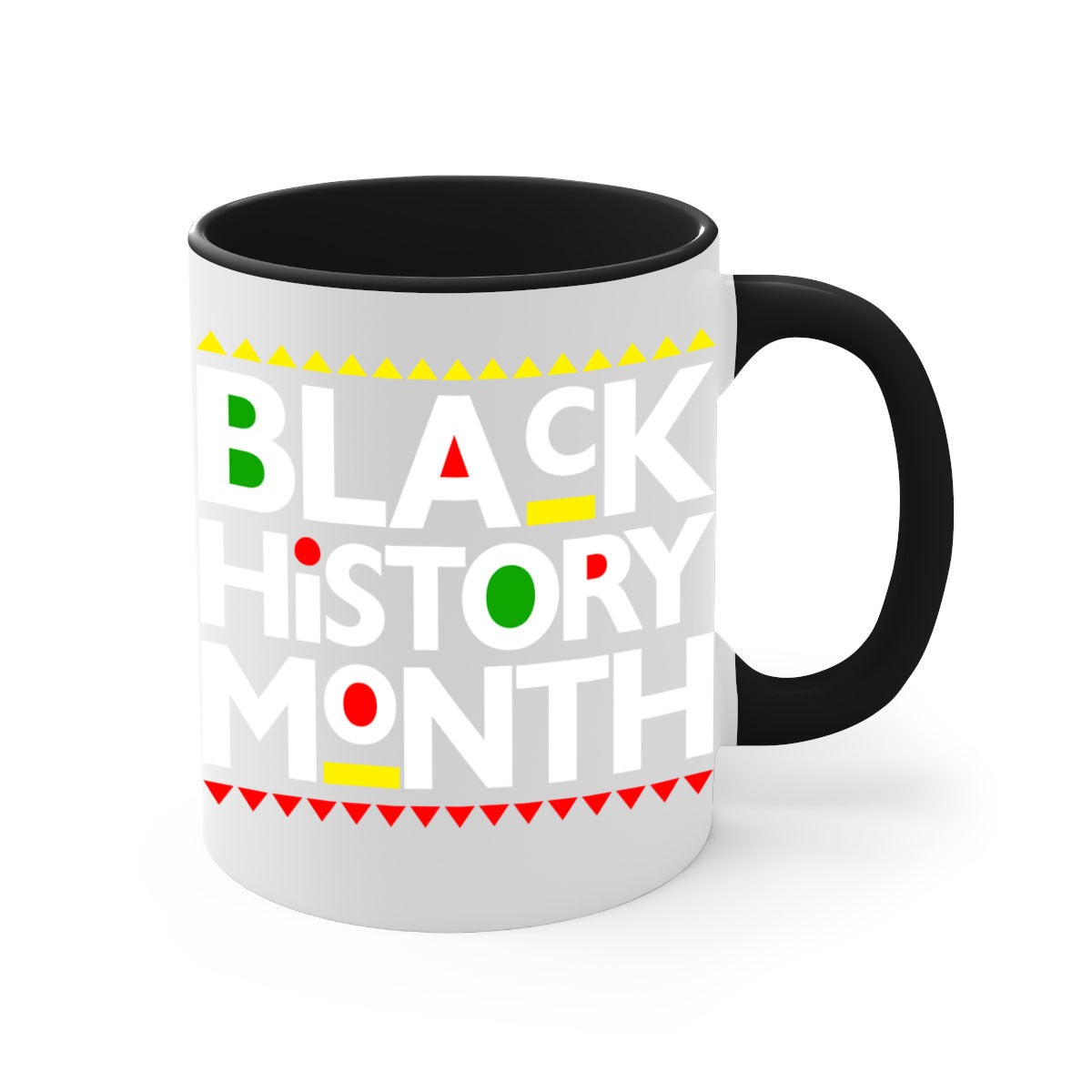 Black History Month 240# Mug with colored handle and glossy finish, available in multiple colors and sizes.