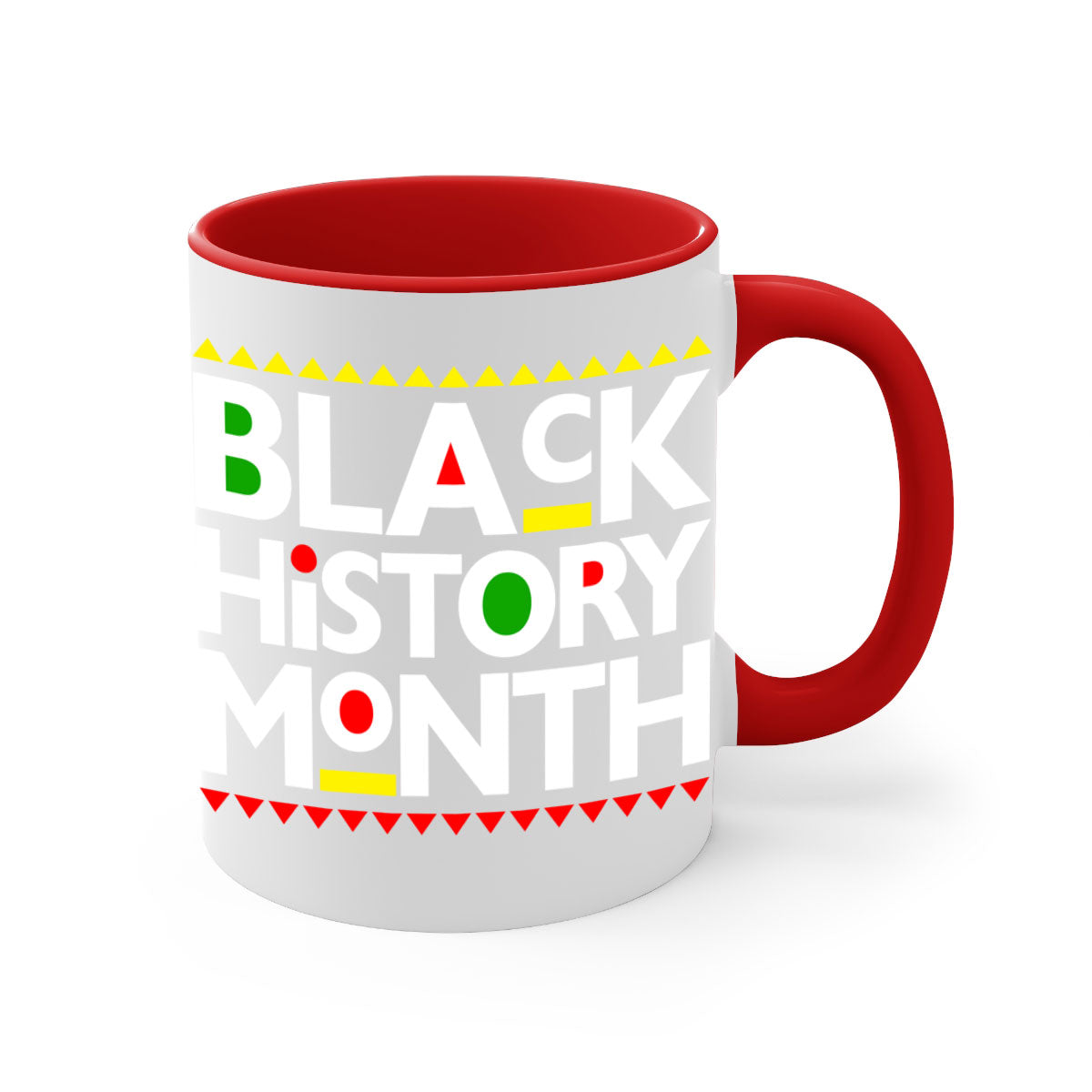 Black History Month 240# Mug with colored handle and glossy finish, available in multiple colors and sizes.
