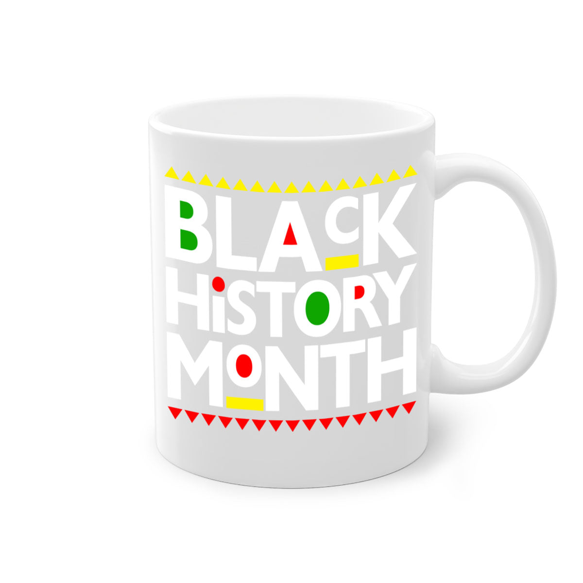 Black History Month 240# Mug with colored handle and glossy finish, available in multiple colors and sizes.