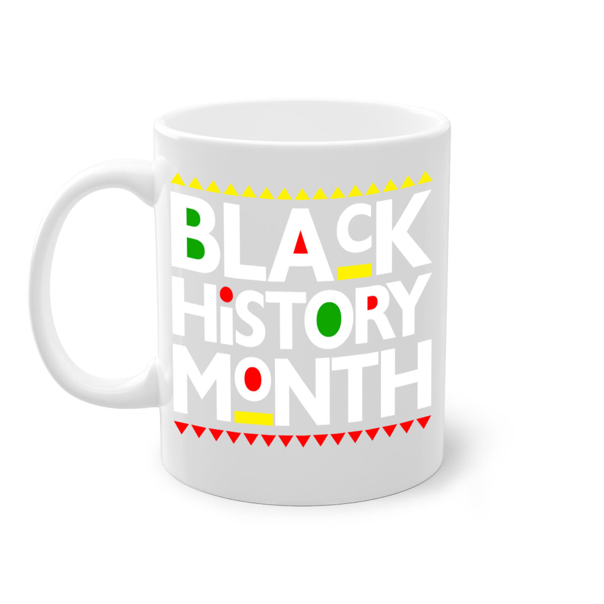 Black History Month 240# Mug with colored handle and glossy finish, available in multiple colors and sizes.