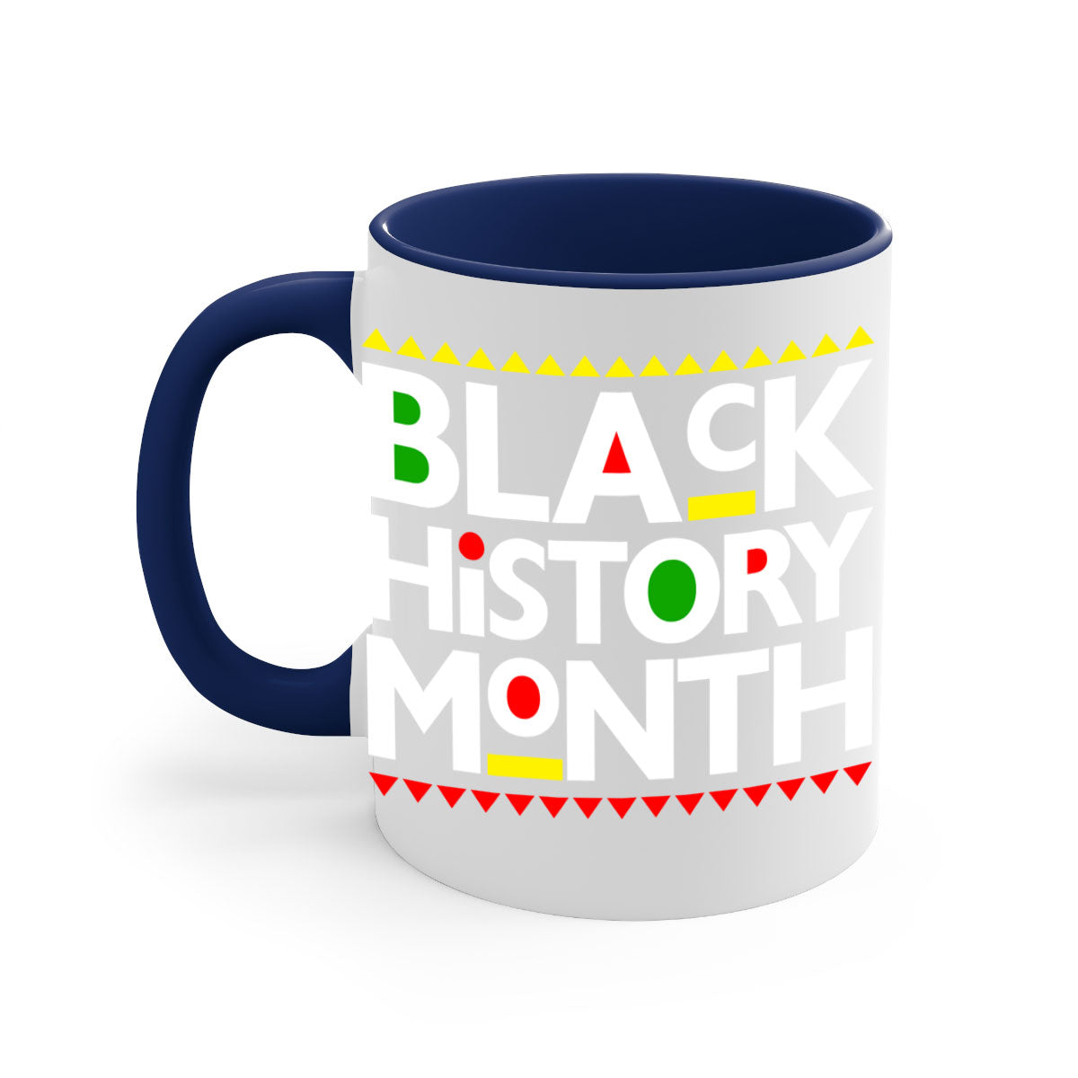 Black History Month 240# Mug with colored handle and glossy finish, available in multiple colors and sizes.