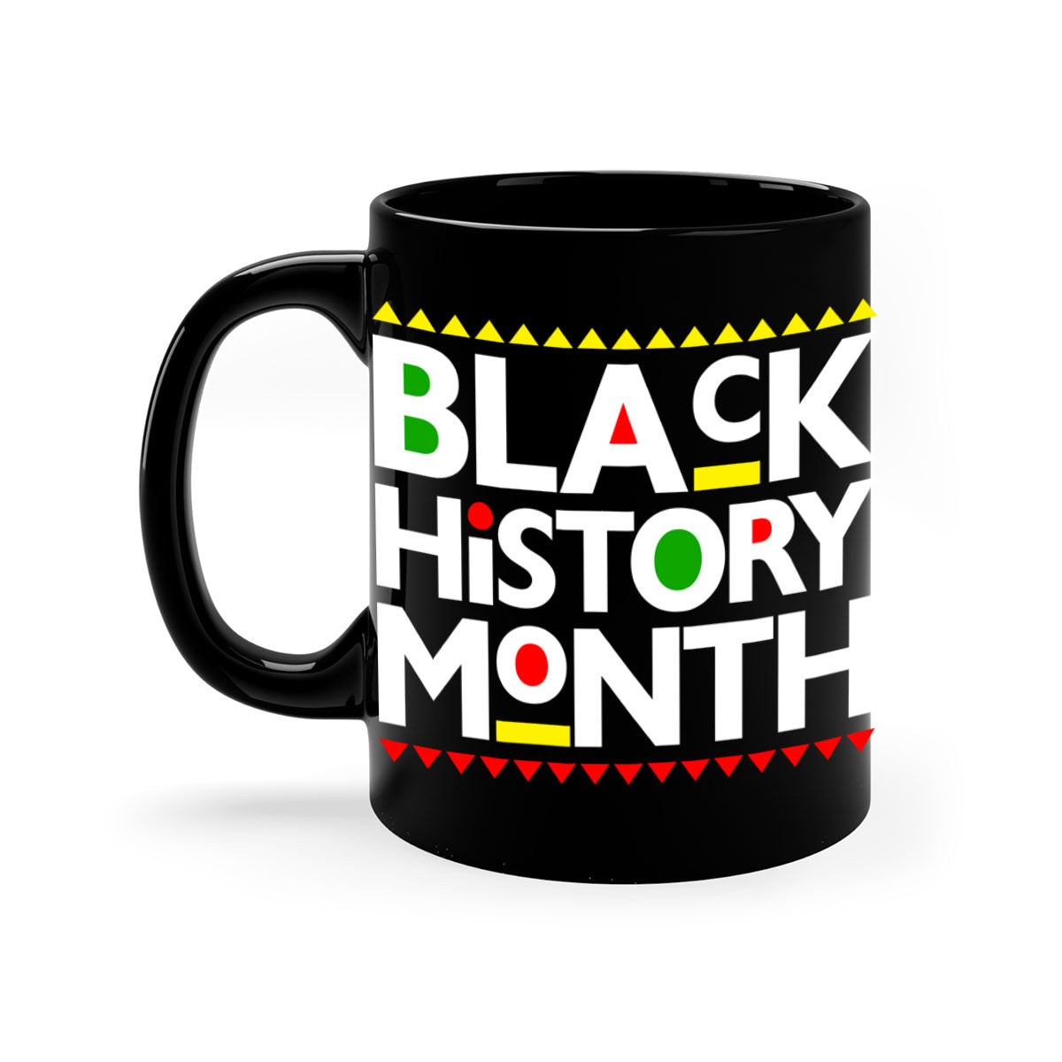 Black History Month 240# Mug with colored handle and glossy finish, available in multiple colors and sizes.