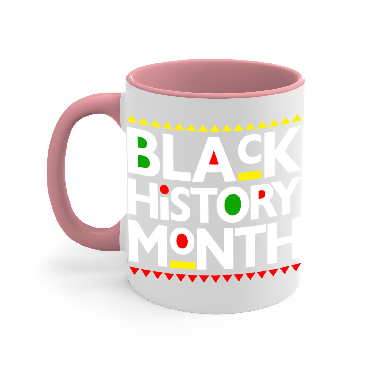 Black History Month 240# Mug with colored handle and glossy finish, available in multiple colors and sizes.