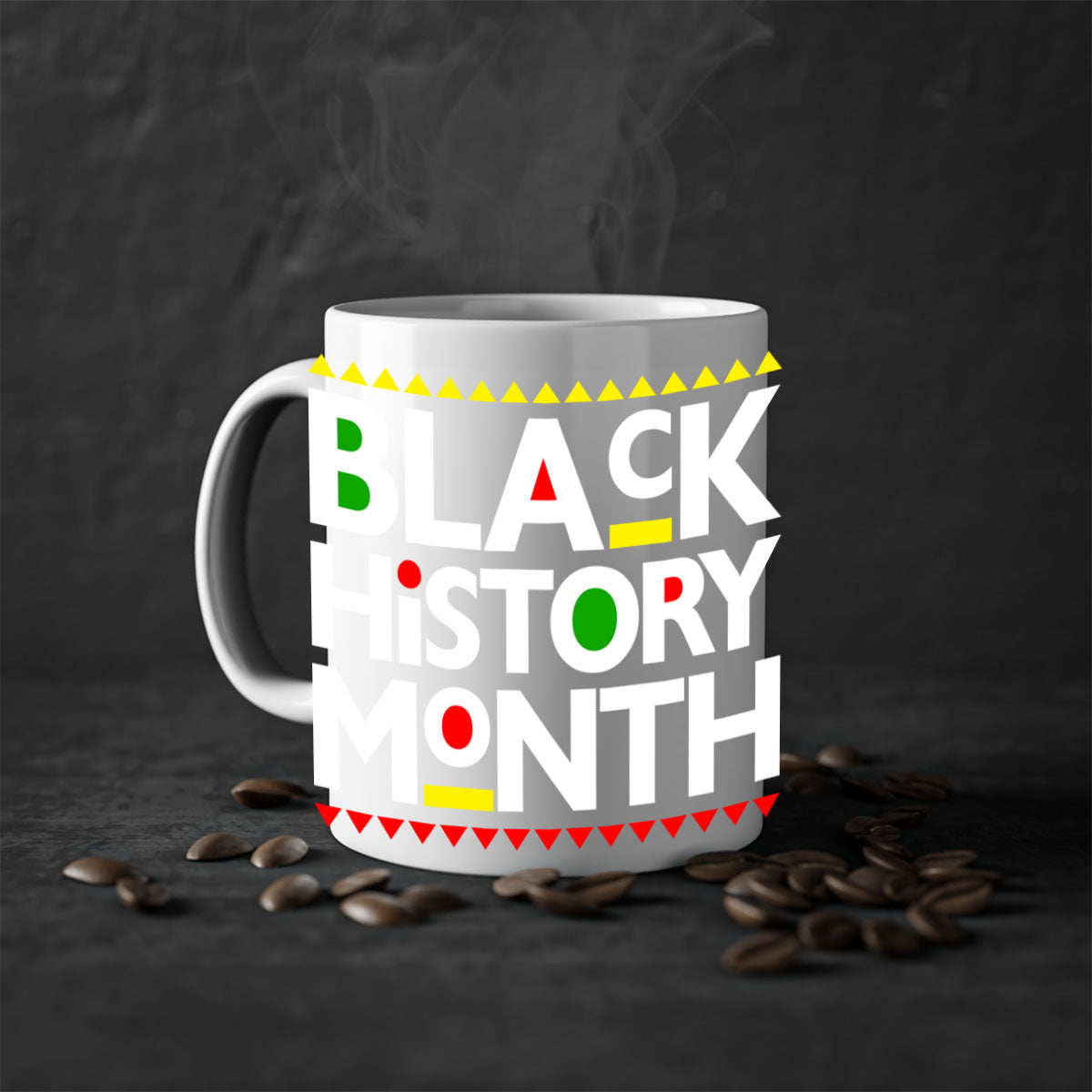 Black History Month 240# Mug with colored handle and glossy finish, available in multiple colors and sizes.