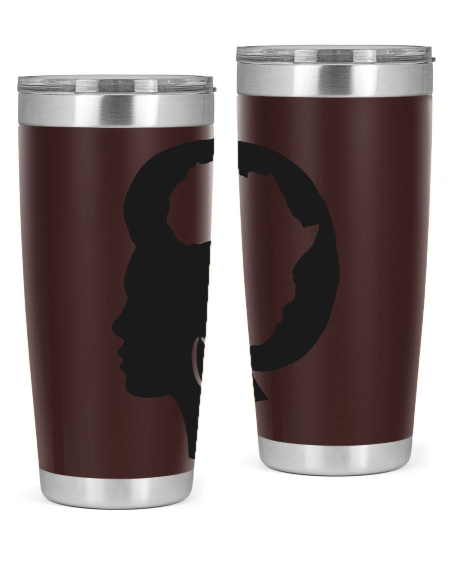 Black History Month Africa Coco and Banana 20oz and 30oz tumblers, featuring double wall vacuum stainless steel design with vibrant cultural prints.