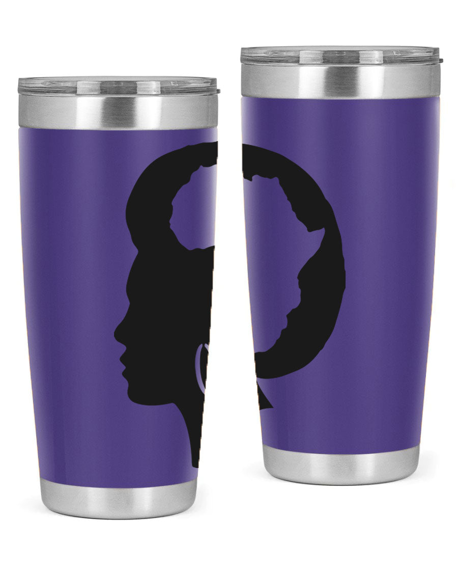 Black History Month Africa Coco and Banana 20oz and 30oz tumblers, featuring double wall vacuum stainless steel design with vibrant cultural prints.