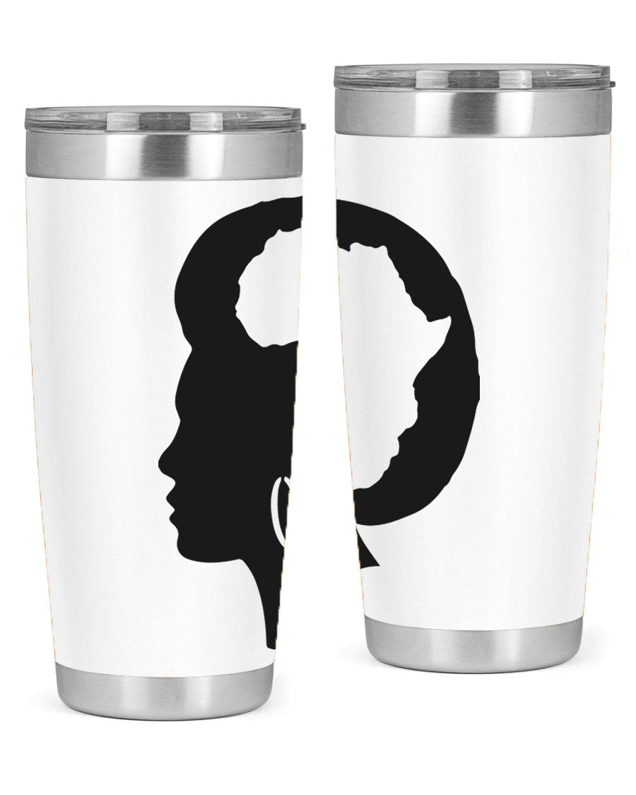 Black History Month Africa Coco and Banana 20oz and 30oz tumblers, featuring double wall vacuum stainless steel design with vibrant cultural prints.