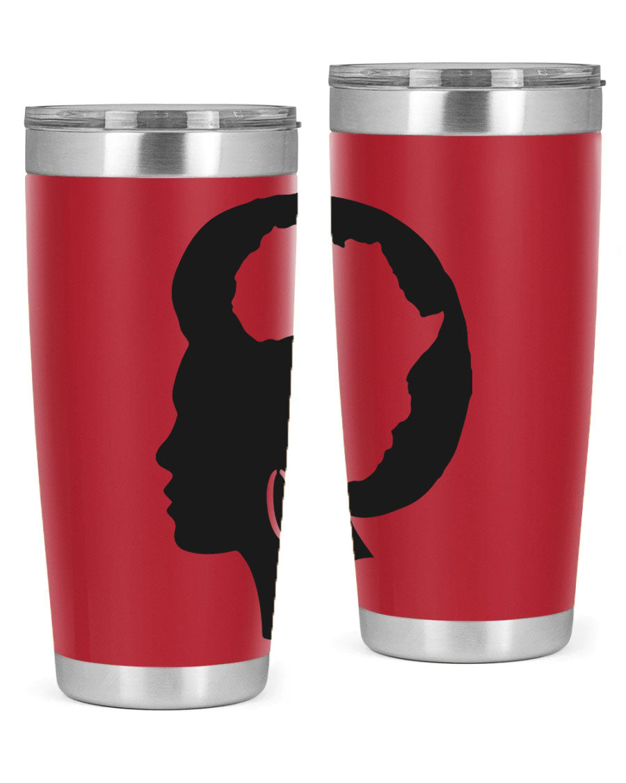 Black History Month Africa Coco and Banana 20oz and 30oz tumblers, featuring double wall vacuum stainless steel design with vibrant cultural prints.