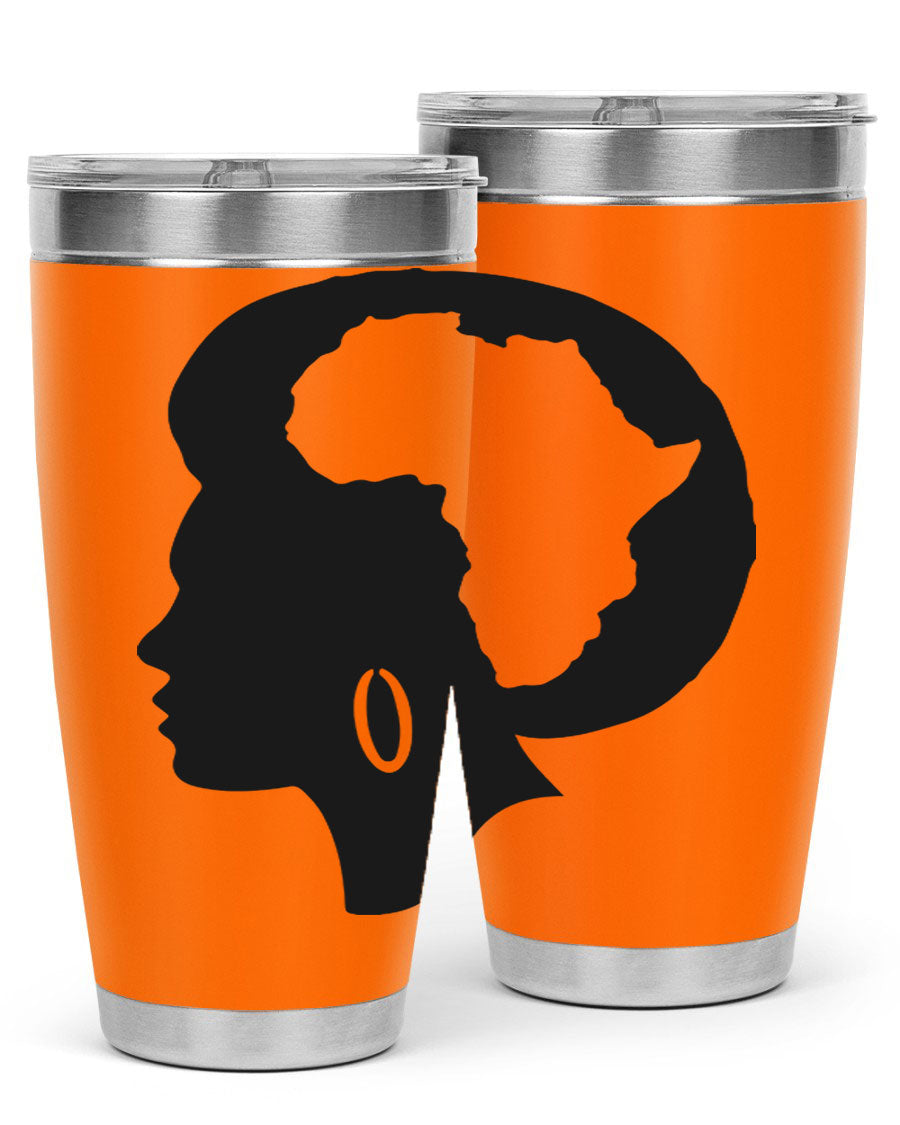 Black History Month Africa Coco and Banana 20oz and 30oz tumblers, featuring double wall vacuum stainless steel design with vibrant cultural prints.