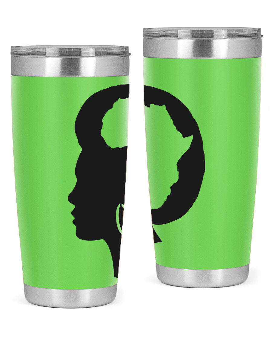Black History Month Africa Coco and Banana 20oz and 30oz tumblers, featuring double wall vacuum stainless steel design with vibrant cultural prints.