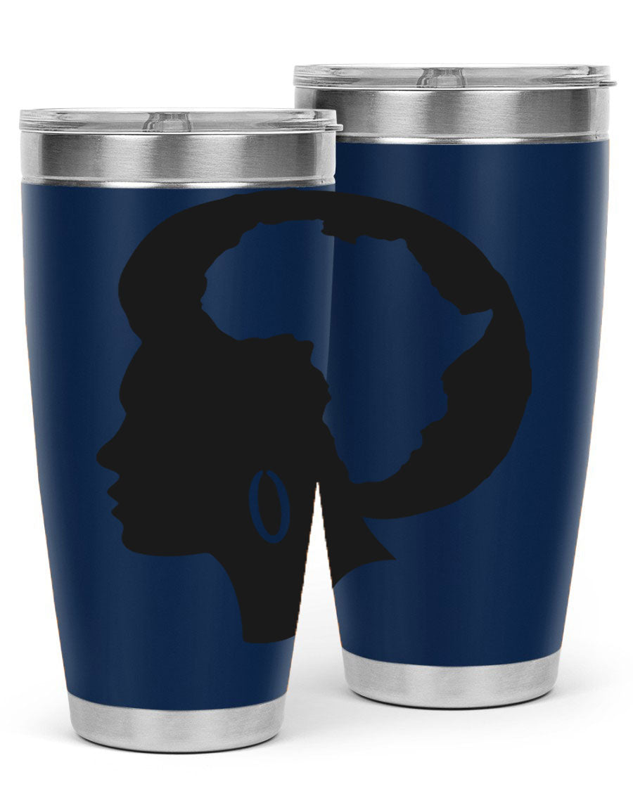 Black History Month Africa Coco and Banana 20oz and 30oz tumblers, featuring double wall vacuum stainless steel design with vibrant cultural prints.