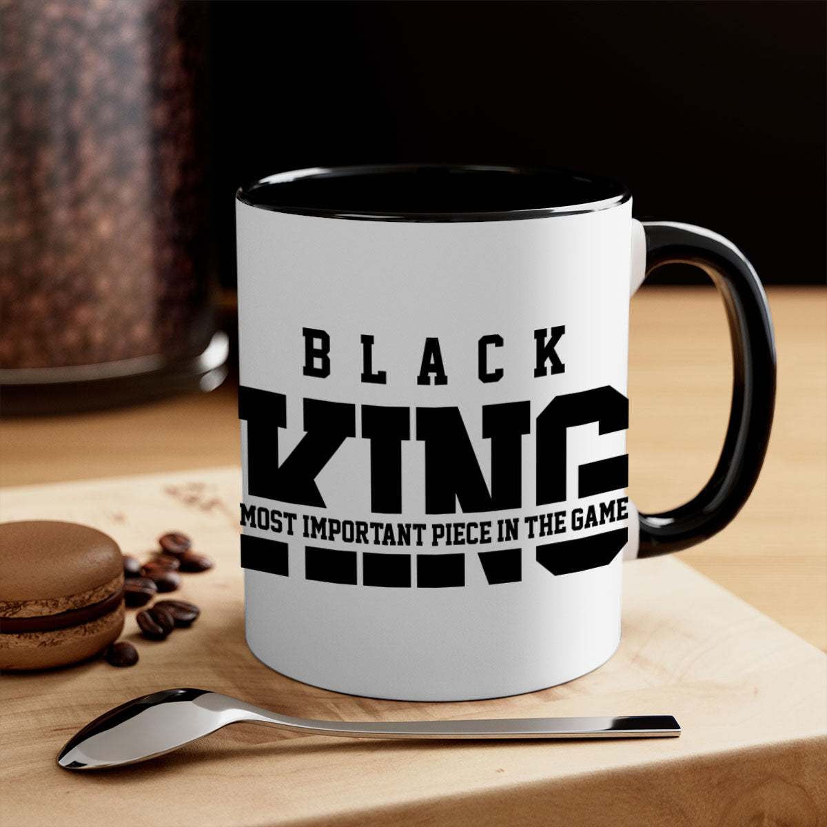 Black king 233# Mug featuring a glossy finish with a colored handle and interior, available in multiple colors and sizes.